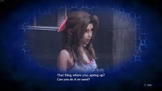 "That thing where you...spring up? Can you do it on sand?" [Final Fantasy VII Crisis Core Reunion]