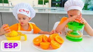 Vlad y Nikita preparan el desayuno para mamá