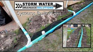 How To Build A French Drain - Yard Drainage - Dual Pipe Roof Runoff System