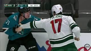Marcus Foligno vs. Nikolai Knyzhov Bloody Fight | NHL Season 2021 | Wild @ Sharks | 22 February 2021