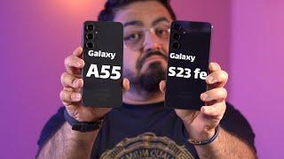 مقایسه گلکسی اس ۲۳ اف ای با گلکسی ای ۵۵ | Galaxy S23 fe Vs Galaxy A55
