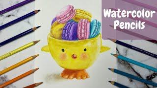 How To Use Watercolor Pencils Step By Step Tutorial | Painting A Cookie Jar