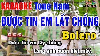 Được Tin Em Lấy Chồng Karaoke Bolero Xưa Tone Nam | Nhạc Sống Thanh Ngân