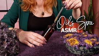 ASMR Blue Lotus Spa  Facial Oils Appointment  Dropper Bottles, Crystals, Sleepy Speaking