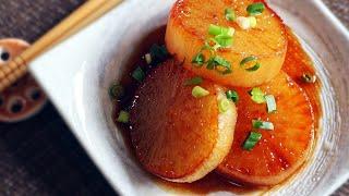 Daikon Radish Steak with Steak Sauce. (Recipe) (Japanese White Radish)大根ステーキレシピ, daikon resep