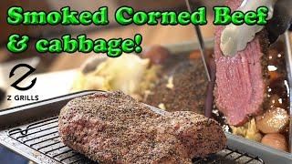 Smoked and Roasted Corned Beef with Cabbage! #zgrills