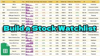 Build a Custom Stock Watchlist in Google Sheets! (Step by Step Tutorial!)