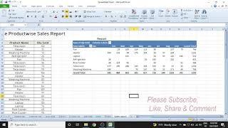 Create Monthly Sales Report in Excel (Make Product wise Sales Report in Excel)