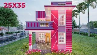 Simple Cute House Design Low Budget Floor Plan 25X35