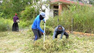 AMAZING, Helping CLEAN UP the Abandoned House with Overgrown Grass, satisfying transformation