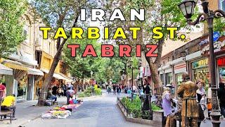 Iran 2022 - Walking in Tarbiat Street in Tabriz 4k خیابان تربیت تبریز