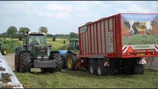 Silage on the Pit!  John Deere with Fendt and New Holland.