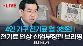 전기 및 가스요금 인상안 발표, 이창양 산업부 장관 브리핑 (이 시각 정부서울청사) / SBS