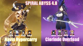 C0 Navia Hypercarry & C0 Clorinde Overload | Spiral Abyss 4.8 | Genshin Impact