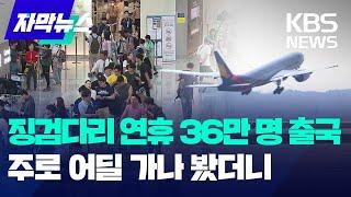 나흘간의 징검다리 연휴, 하늘길 '북적'…이용객 19.5% 증가 / KBS 2024.06.07.