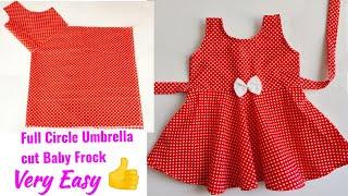 1-2 Year Full Circle Umbrella cut Baby Frock cutting and stitching | Baby Frock cutting and Stitch