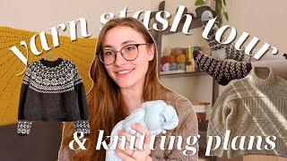 so much yarn, so little time… ️  yarn stash tour & knitting project plans!