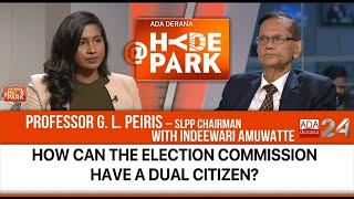SLPP CHAIRMAN PROFESSOR G  L  PEIRIS IN DISCUSSION WITH INDEEWARI AMUWATTE
