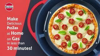 Hawkins Diecast 30 cm Nonstick Pizza Maker and Cake Baker with Glass Lid, Gas Oven - Product Video