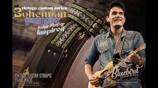 Bluebird Vintage Custom Guitar Strap - Bohemian Purple "John Mayer" Inspired