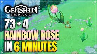 Rainbow Rose Locations | Fast and Efficient Route | Arlecchino Ascension Materials |【Genshin Impact】