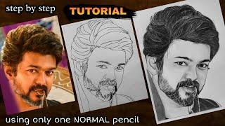 How to draw Thalapathy Vijay Step by step - Beast | Drawing Tutorial |  YouCanDraw