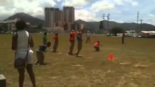 Vince winning 1st place in the Sack race