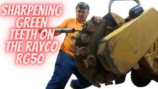 Sharpening Green Teeth On the Rayco Rg50 Stump Grinder