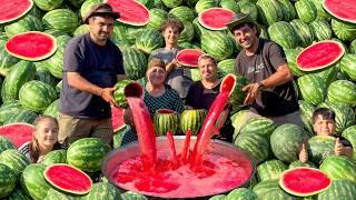 Rustic Village Harvest: 3 TON Watermelon for Summer Healthy Drinks | Fresh Watermelon Juice Making