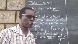 Form One Physics. Density of a liquid