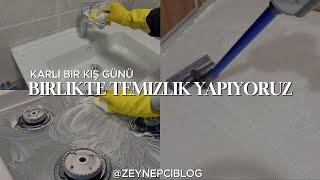 Karlı bir kış günü birlikte temizlik yapıyoruz | baştan sona temizlik | sessiz vlog