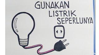Cara Mudah Menggambar dan Mewarnai Poster Hemat Energi Listrik - Tutorial Indonesia
