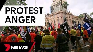 Thousands take to Brisbane streets protesting for safer working conditions  | 7 News Australia