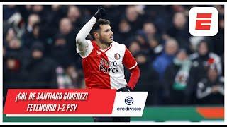 GOL DE SANTIAGO GIMÉNEZ Chaquito y una definición de crack para descontar ante PSV 1-2 | Eredivisie