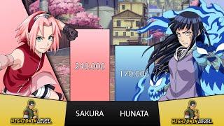 SAKURA VS HINATA POWER LEVELS - Naruto/Boruto Power Levels