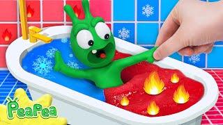 Pea Pea Hot and Cold Bath Challenge ️ Adventure for kids - Pea Pea