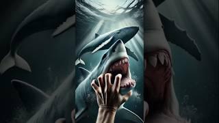 UNDERWATER SHOWDOWN: SHARKS VS BLUE WHALE  #shorts #animals #shark #wildlife #aiart