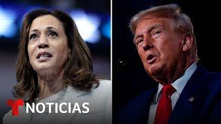 Trump y Harris trabajan en la preparación del debate electoral del martes | Noticias Telemundo