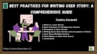 Best Practices for Writing User Story: A Comprehensive Guide |ba careers |how to write user stories