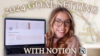 2024 Goal Setting in Notion (+ FREE Notion Goal Planning Template!) | Define Your Goals Challenge