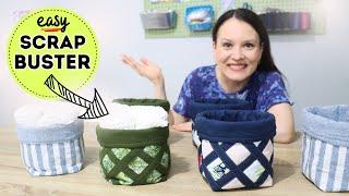 HOW to sew a "grid" basket? EASY scrap busting project STEP-BY-STEP
