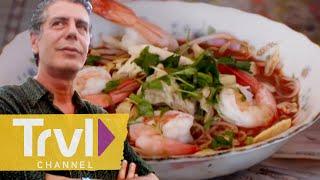 Malaysian-Style Spicy Shrimp Breakfast | Anthony Bourdain: No Reservations | Travel Channel
