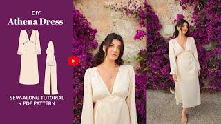 DIY Athena V-neck Summer Maxi Dress Tutorial - tintofmintPATTERNS