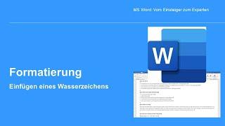 MS Word - Einfügen eines Wasserzeichen