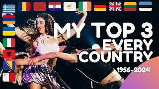 My Top 3 From Every Country! | Eurovision 1956-2024