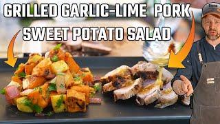 Grilled Garlic-Lime Pork with Sweet Potato Salad | Breeo Firepit Recipe