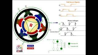 Working of brushless dc motor animation