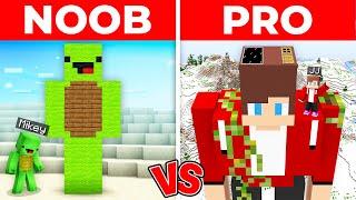 JJ And Mikey NOOB vs PRO BUILDING GIANT STATUE of HIMSELF in Minecraft Maizen