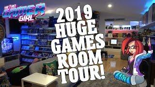 Huge 2019 Game Room Tour 2000+ Games 100+ Systems | Retro Gamer Girl