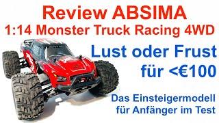Absima 1:14 Monster Truck 4WD RTR für deutlich unter €100. Ist er es wert? Oder rausgeschmissene €